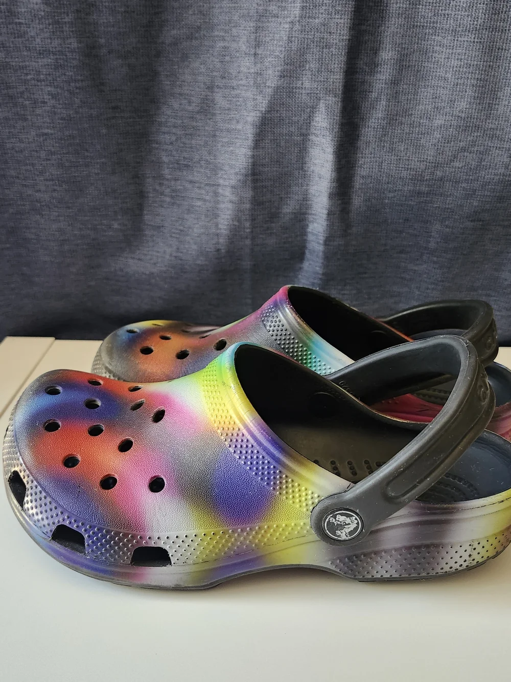 Crocs Classic Solarized Clogs Black Multi Rainbow Heat Map Youth Size J4 Youth